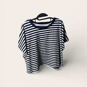 Navy and White Striped Adult T-Shirt Fila